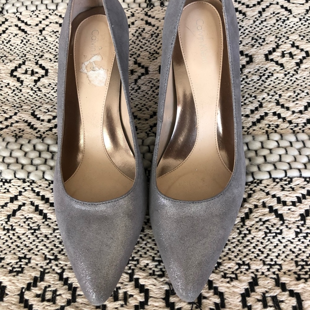 Calvin Klein silver heels